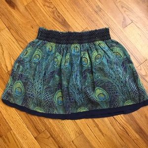 Peacock Pattern Mini Skirt